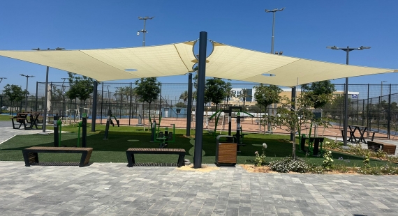 הצללה למתחם ספורט בקיסריה-אולינטק פתרונות הצללה