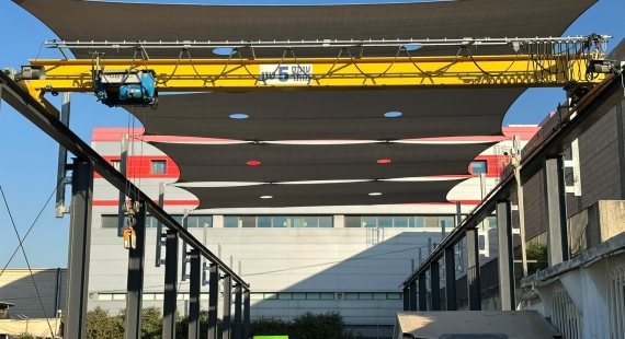הצללה שטח גדול עם מפרשי צל