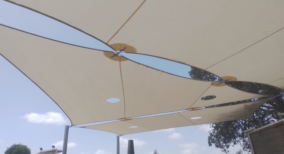 מפרשי צל להצללת במת הופעות בתלמי יחיאל