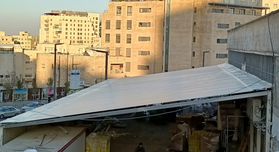 סככה חד שיפועי לאזור אחסנה