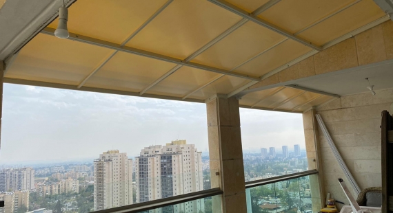סככה חד שיפועית למרפסת חיפוי שימשונית