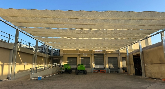רשת צל מתקפלת במפעל סנו עמק חפר